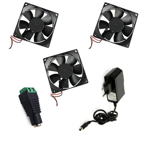 Kit Resfriamento Fonte 12v + Fan 80mm + Conector Fêmea P4