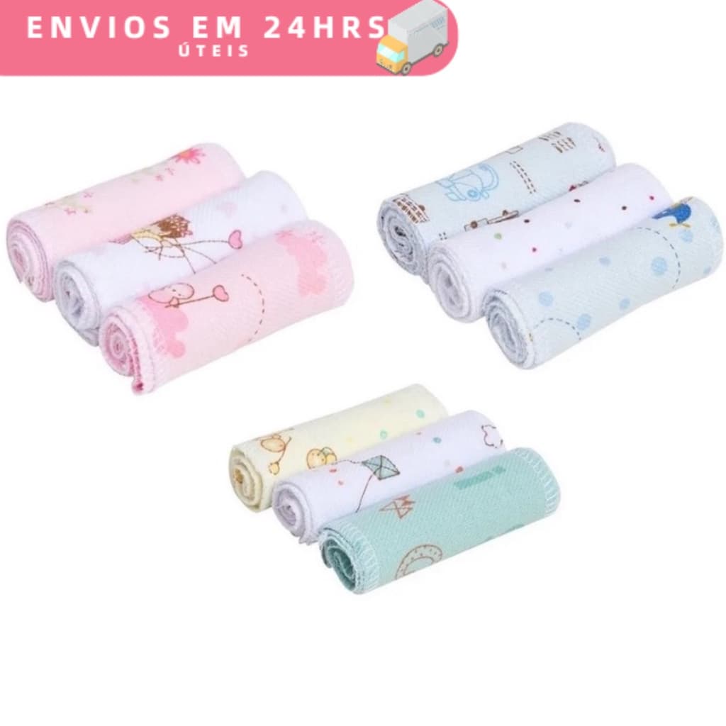 Kit com 3 Unidades de Faixa Umbilical para Bebê Flanelada - 100% Algodão