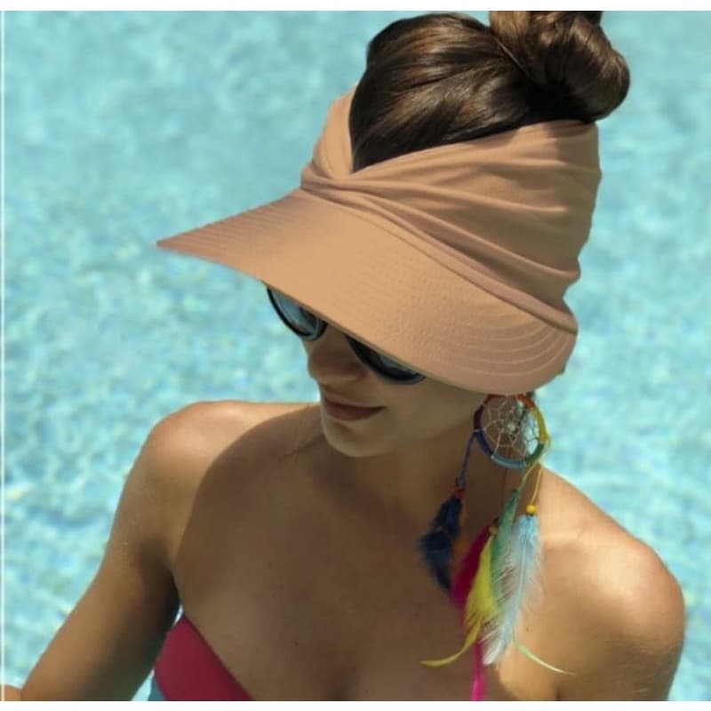 Boné Viseira Dupla Face Turbante Moda Praia Verão em Tecido Premium