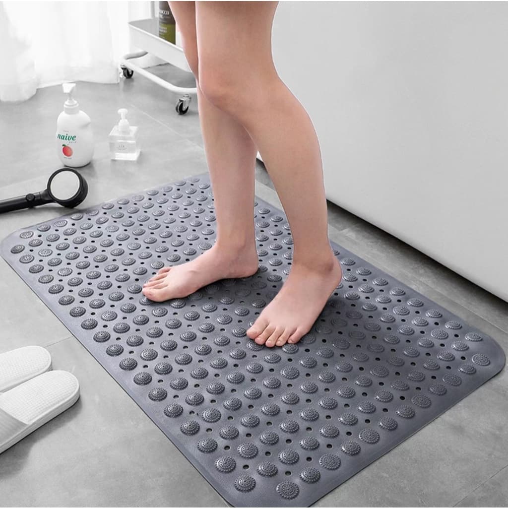 Tapete Para Box Retangular Massagem Pés Relaxante Banheiro Antiderrapante Com Ventosa