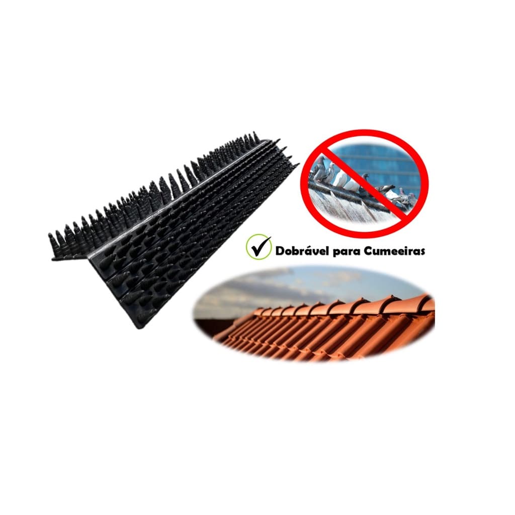 Espícula Barreira - Obstrução de Acesso Anti Pombos Gatos Repelente  - 1 Peças COR **PRETA**