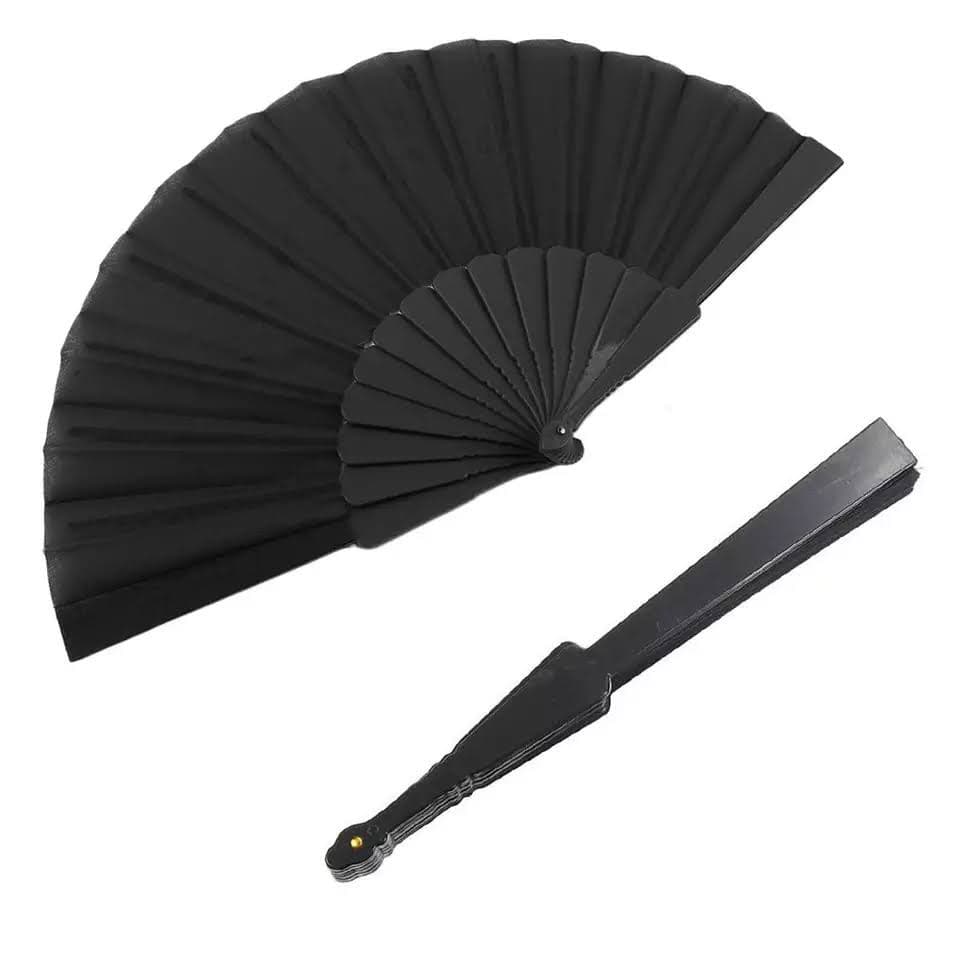 Leque de mão compacto liso cor única