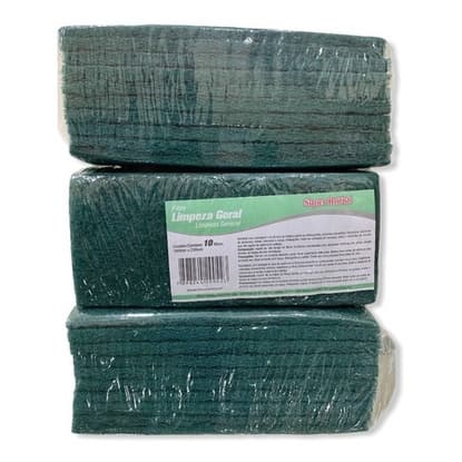 30 Esponja Fibra Verde Limpeza Panela Assadeira Louça 10x230