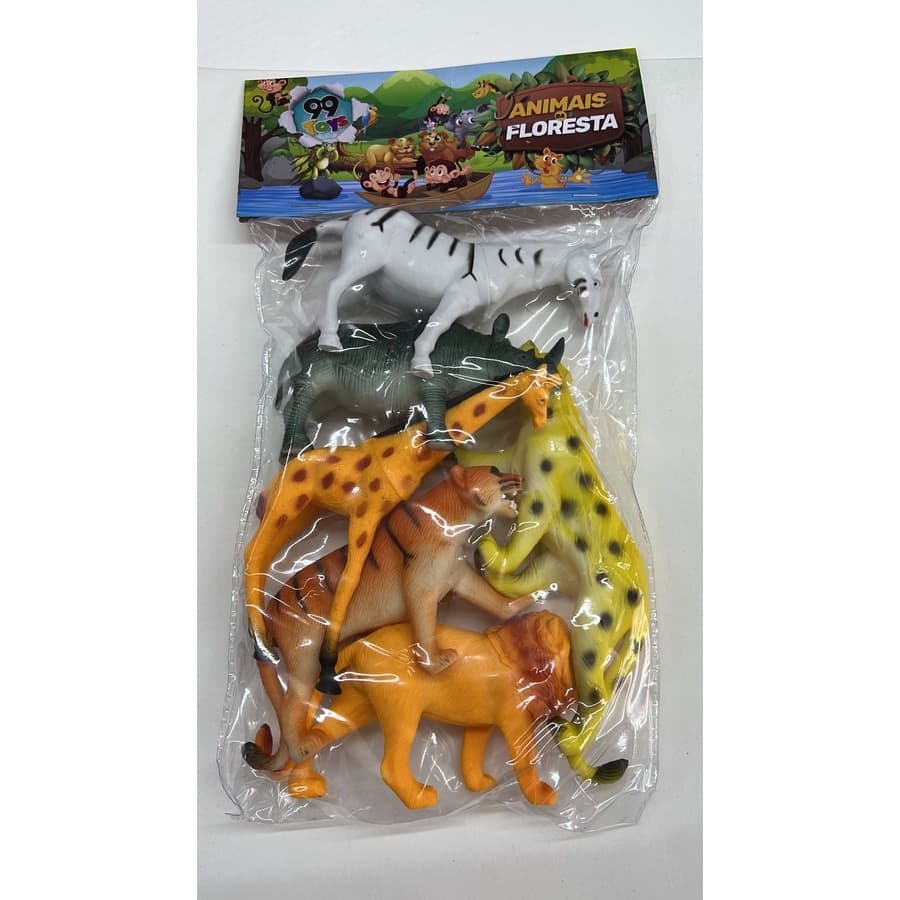 Kit 6 Animais Selvagens Emborrachados Grandes