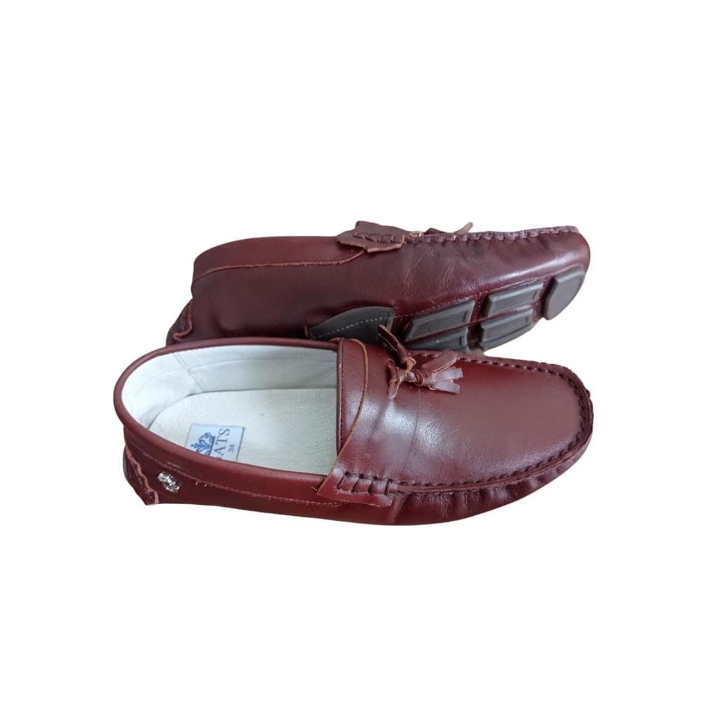 Mocassim Sapato Infantil Meninos Couro Legítimo Marrom Gats