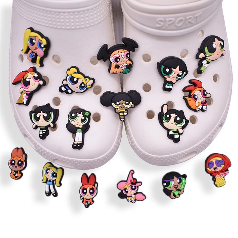 Encantos De Sapatos Para Powerpuff Girls DIY Presentes Bolsas Decoração