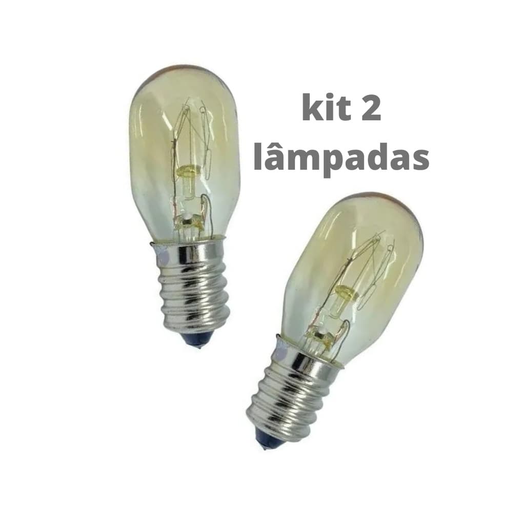 Kit 2 Lampadas E14 15w 127v P/ Fogoes Geladeiras Microondas