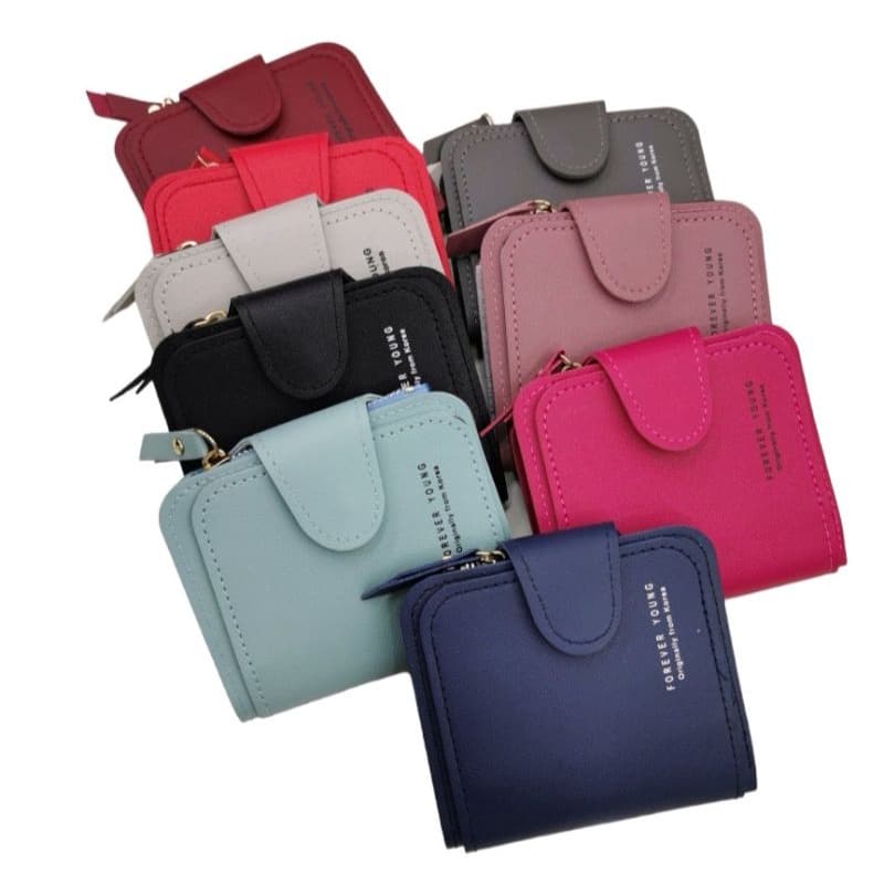 Carteira Feminina de couro PU porta cartões carteira curta bolsa feminina com zíper e imã pequena promoção