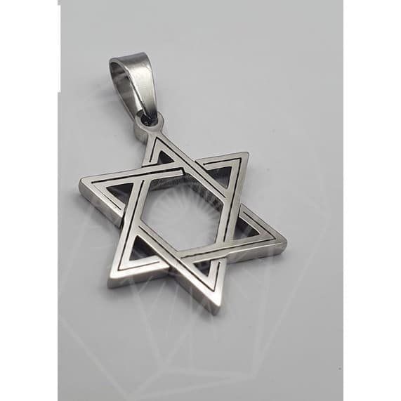 Pingente Estrela de Davi Fé Pequena Aço Inoxidável