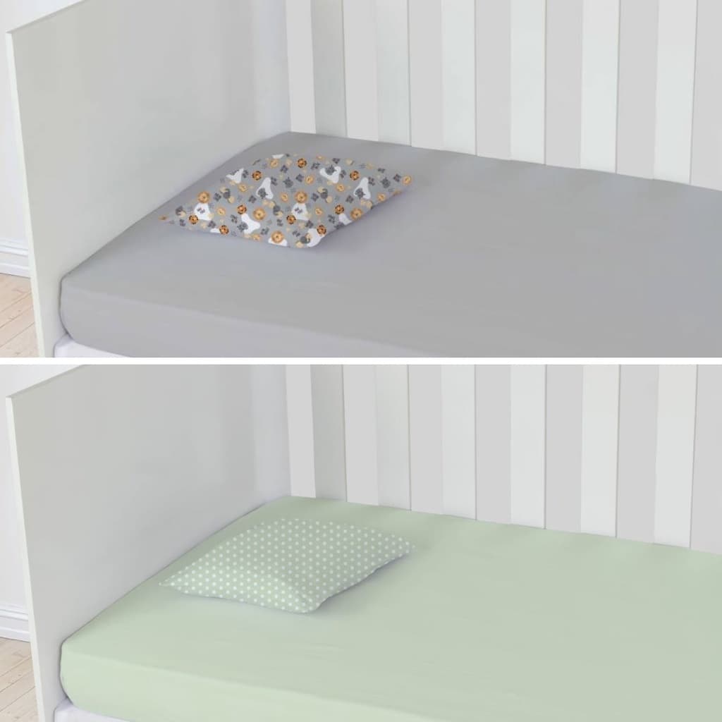 Kit 2 Jogos de Lençol com Fronha para Berço 100% algodão