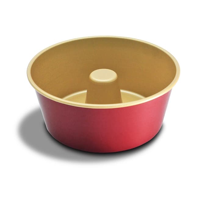 Forma para Bolo Redonda com tubo Antiaderente Vermelha Nº 18