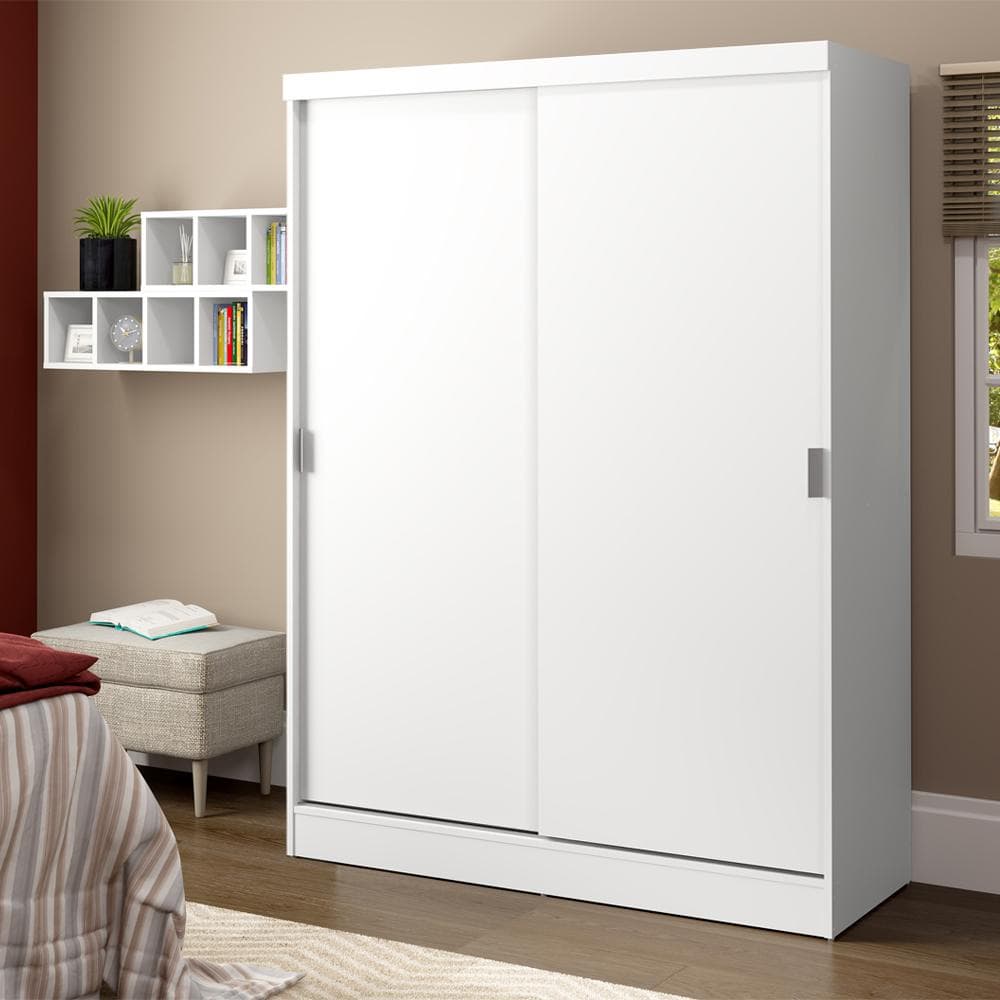 Guarda-Roupa Solteiro 2 Portas de Correr de Madeira Madesa Luke