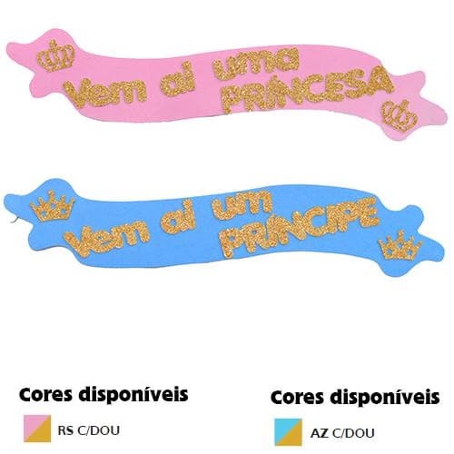Faixa Vem Ai uma Princesa / decoração para chá de bebê e chá revelação