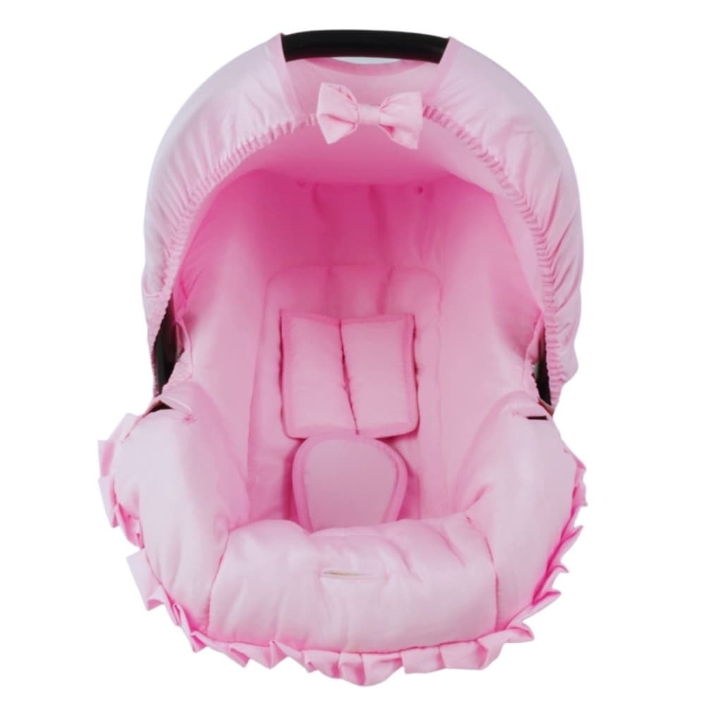 KIT CAPA BEBE CONFORTO PROTETOR DE CINTO ACOLCHOADA FOFINHA 4 PEÇAS- LISA - ALAN PIERRE BABY