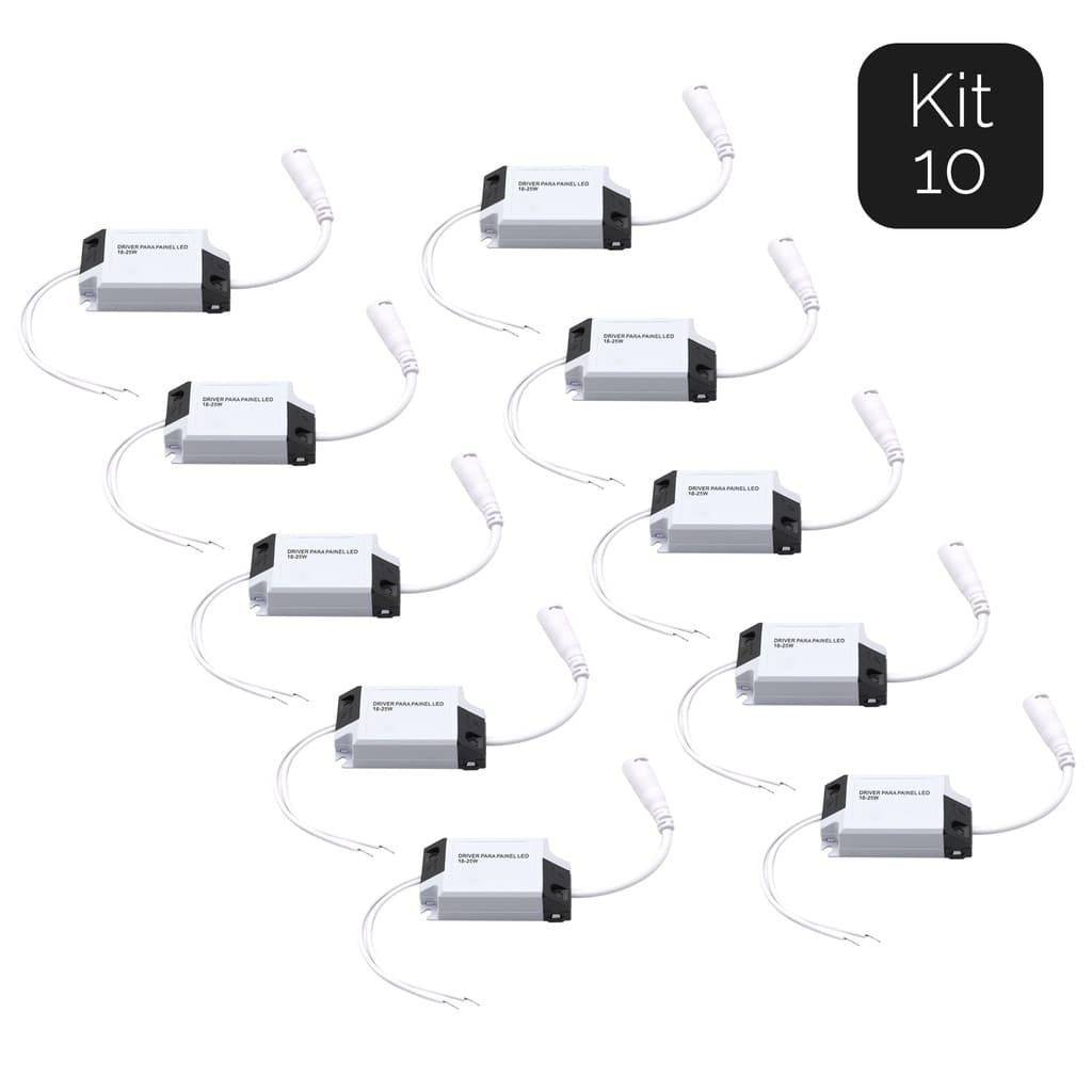 Kit 10 Driver Led Reator Fonte Para Painel Led 18-25w Bivolt