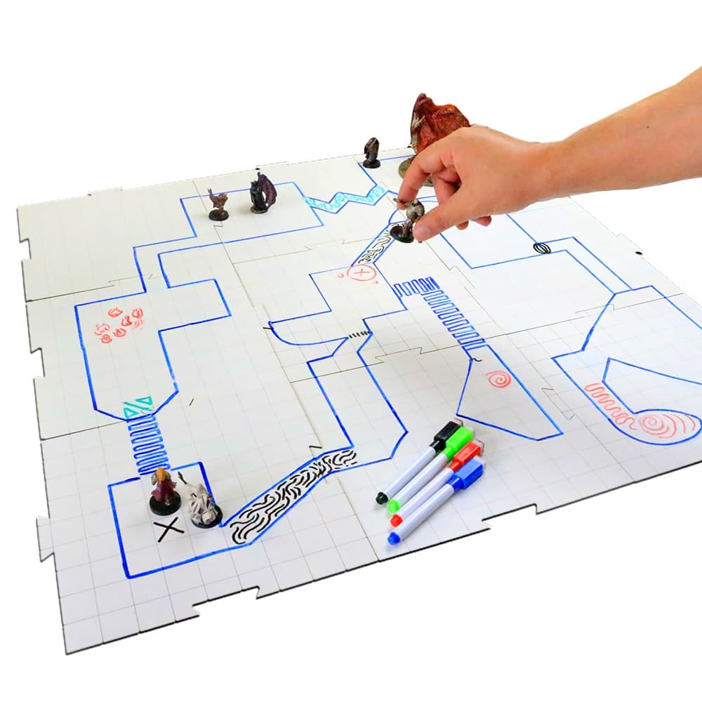 Grid de Batalha Modular Riscável 9pcs - RPG Battle Grid D&D - Basilisco Grids