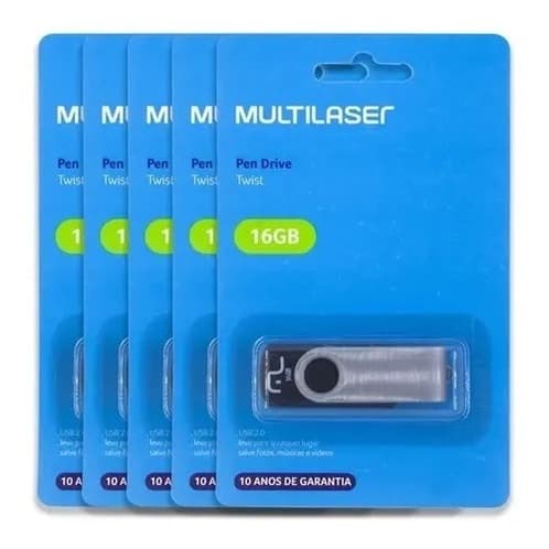 Kit 5 Pen drive Multilaser 16gb Twist PD588 Original Lacrado ENVIO RÁPIDO