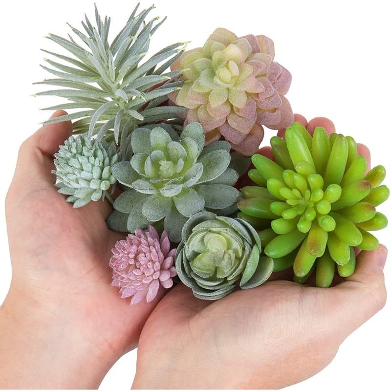 Kit c/10 Suculentas Artificiais Decorativas Sortidas