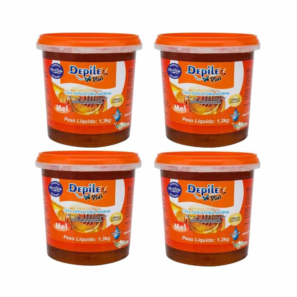 Cera Depilatória Depile Plus Profissional 1,3 Kg 4Un