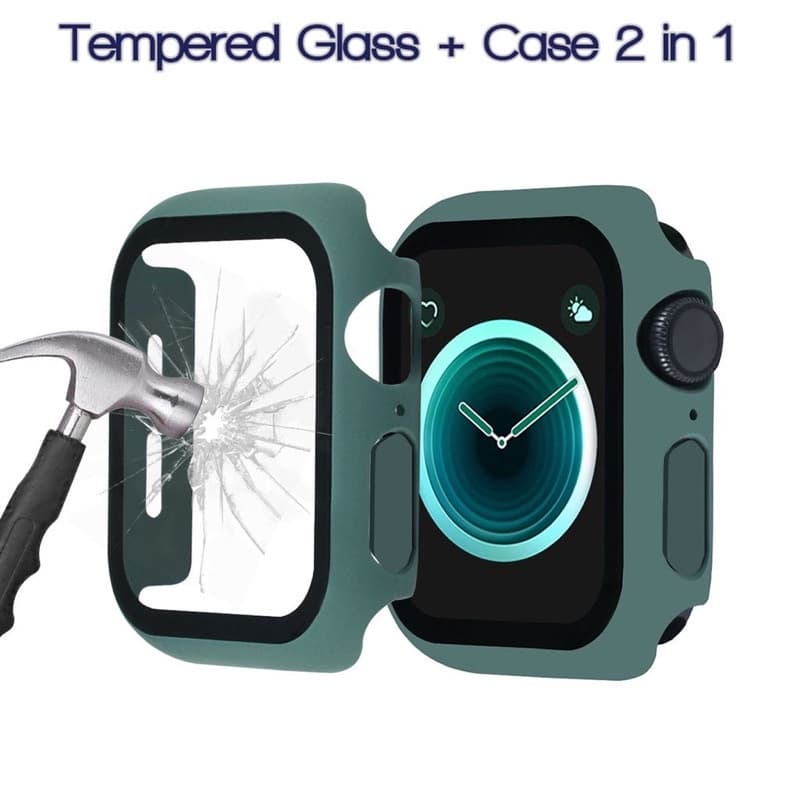 Capa Case Bumper Pelicula De Vidro Temperado 360 Duro Resistente Compatível Relogio Smartwatch Apple Watch
