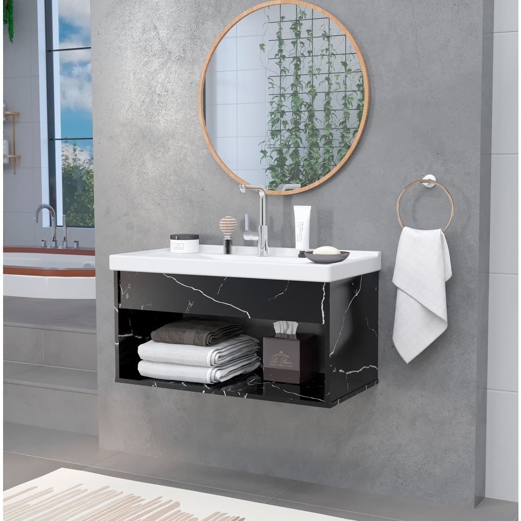 Gabinete Banheiro Armario Cuba Pia 100% Mdf - Zoff 60 cm