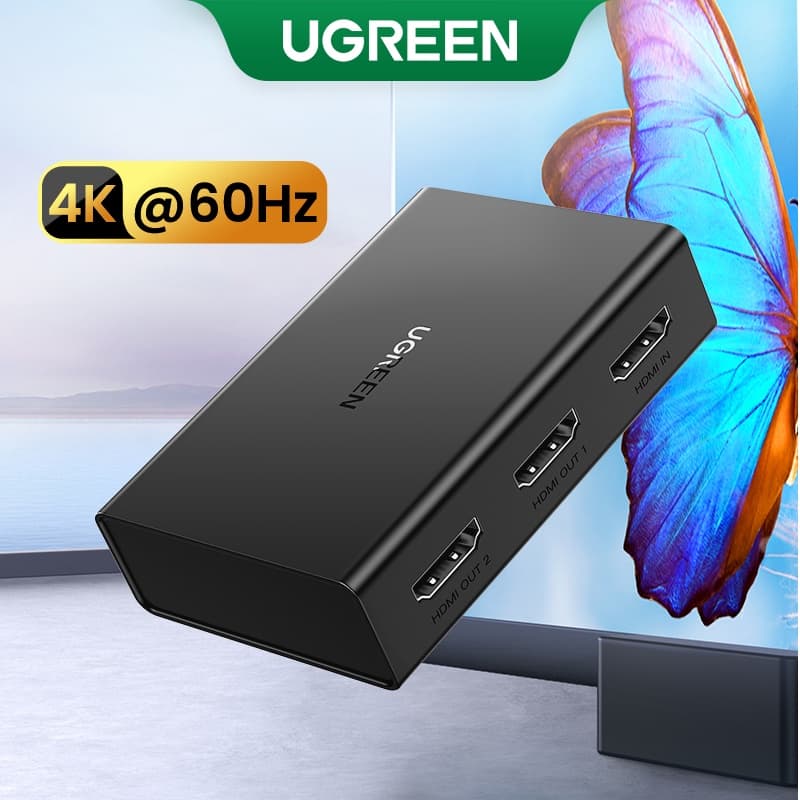 UGREEN HDMI Splitter 4K60Hz Switch 1 Em 2 Out 2.0 Adaptador Switcher Para PS4/Xbox 360/Macbook/TV