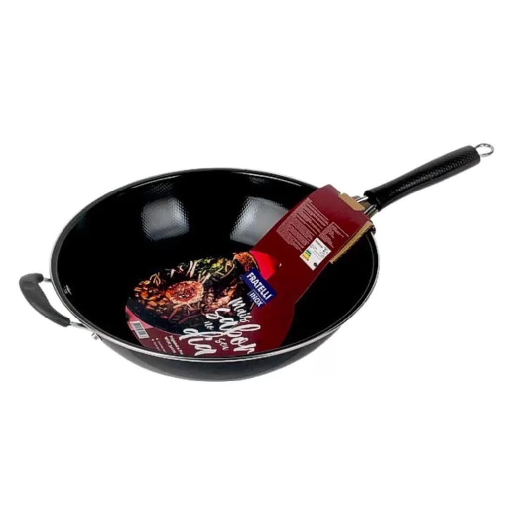 Frigideira Grande Profissional Wok 34cm 3l Carne Peixe Yakissoba Legumes Salteados frutos do mar Fratelli