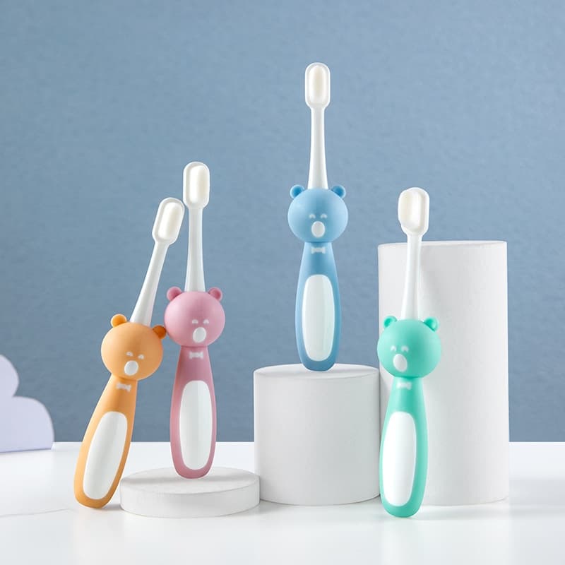 1pc Baby Cute Escova De Dentes Para Crianças De Treinamento De Ursinhos De Desenho Animado Dente Cuidados Dentais Bebês