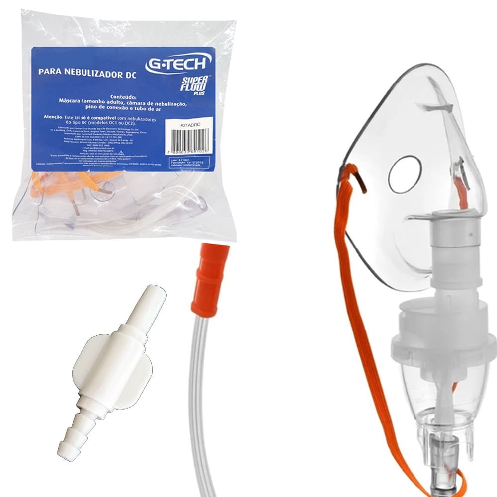 Mascara P/ Inalador G-tech Dc1 Dc2 Infantil Completo C/ Pino