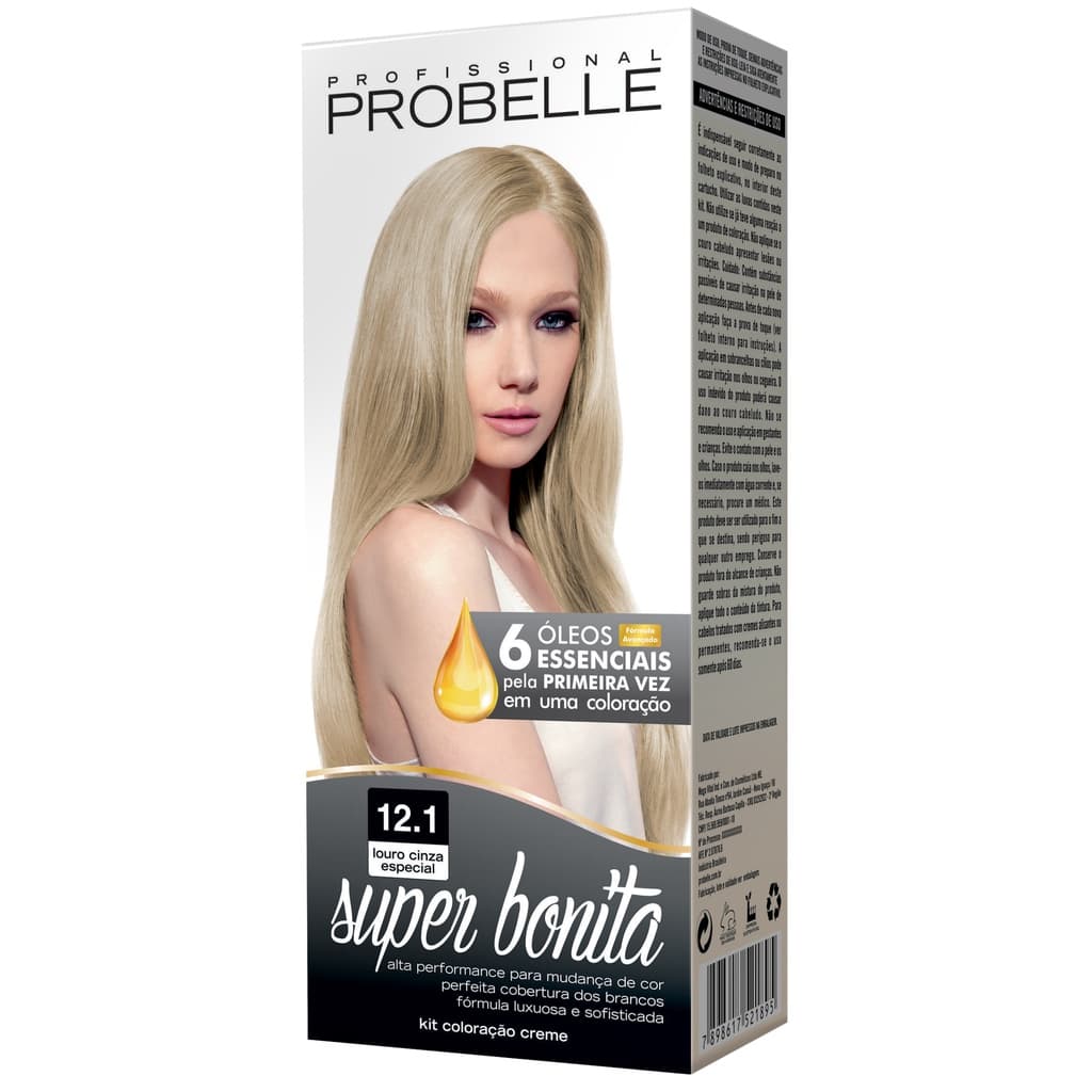 Coloração Super Bonita 12.1 - Louro Cinza Especial Probelle PROMOÇÃO