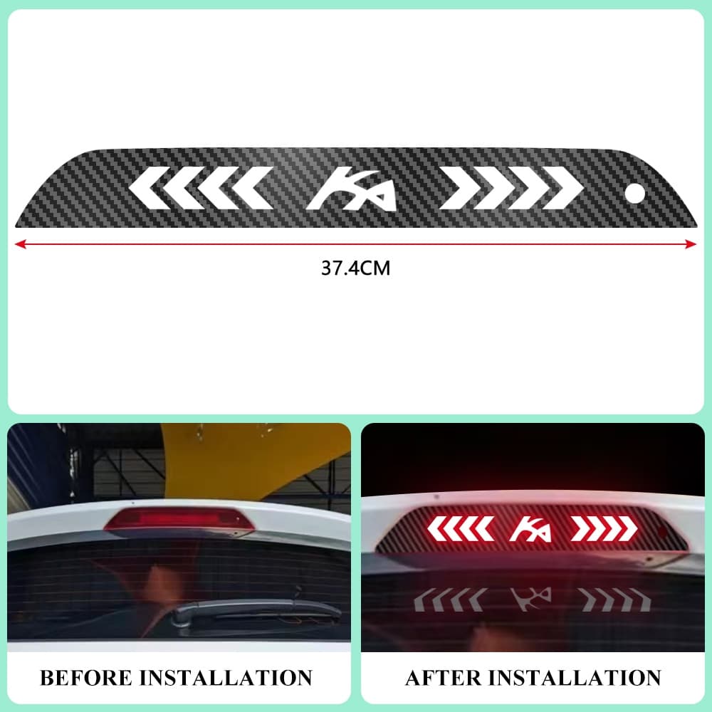 Adesivo Luminoso De Freio De Carro De Fibra De Carbono Para Ford Ka 2014 2015 2016 2017 2018 2019 Acc .