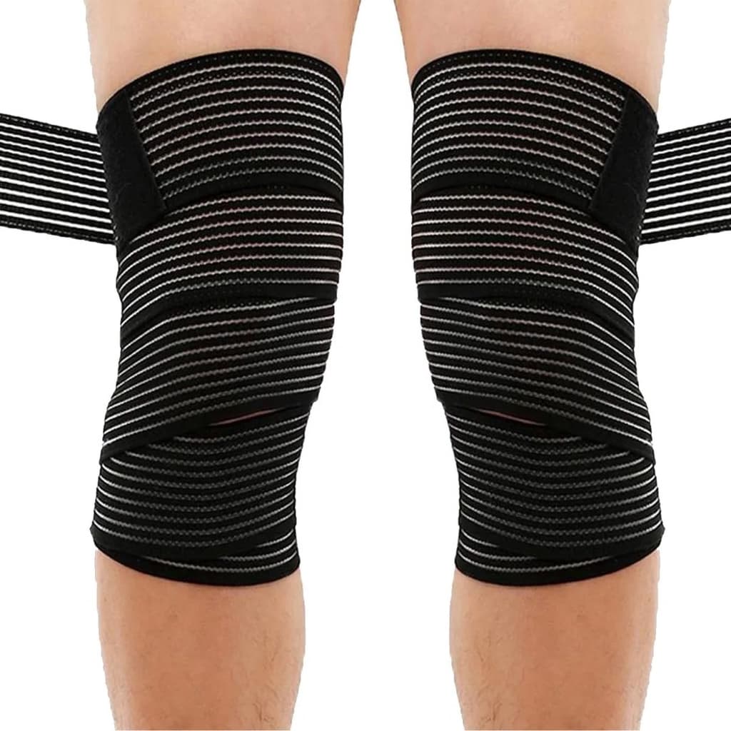 Par De Faixa Elástica Protetor Para Joelho Agachamento Musculação 1,2m Crossfit Academia