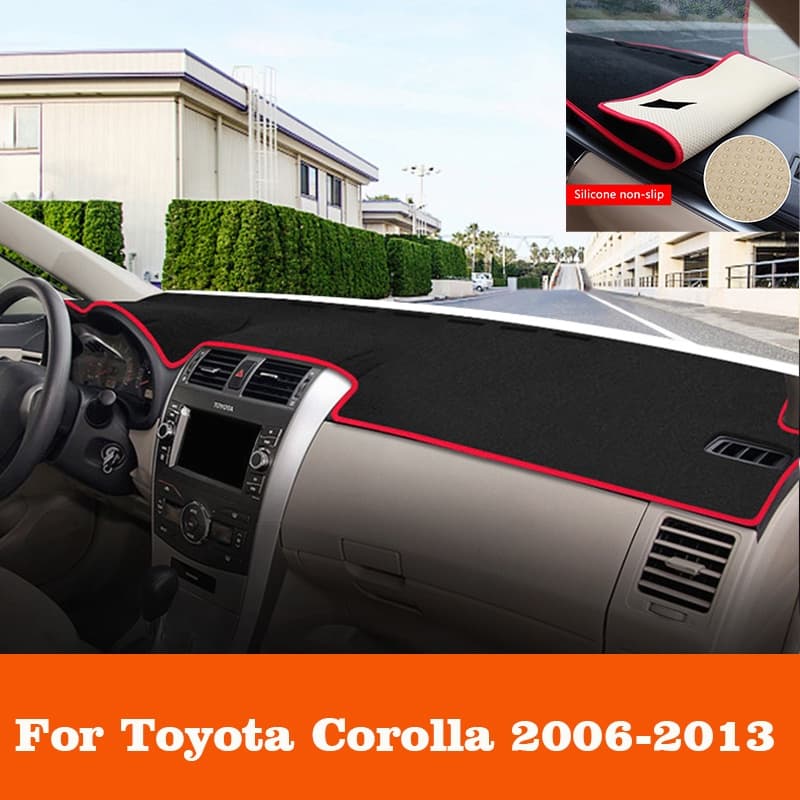 Carro Estilo Para Toyota Corolla E140 E150 2006 2007 2008 2009 2010 2011 2012 2013 Painel De Controle Capa Anti-UV Antiderrapante Tapete Acessórios