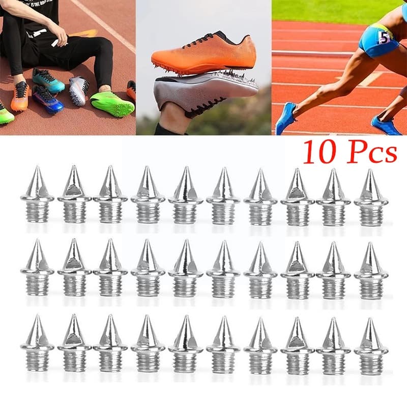 10 Pcs/Set Athletics Sapatos Esportivos Espigões Antiderrapantes Universais Pregos Em Espiral Aço Inoxidável Prata Durável Substituível
