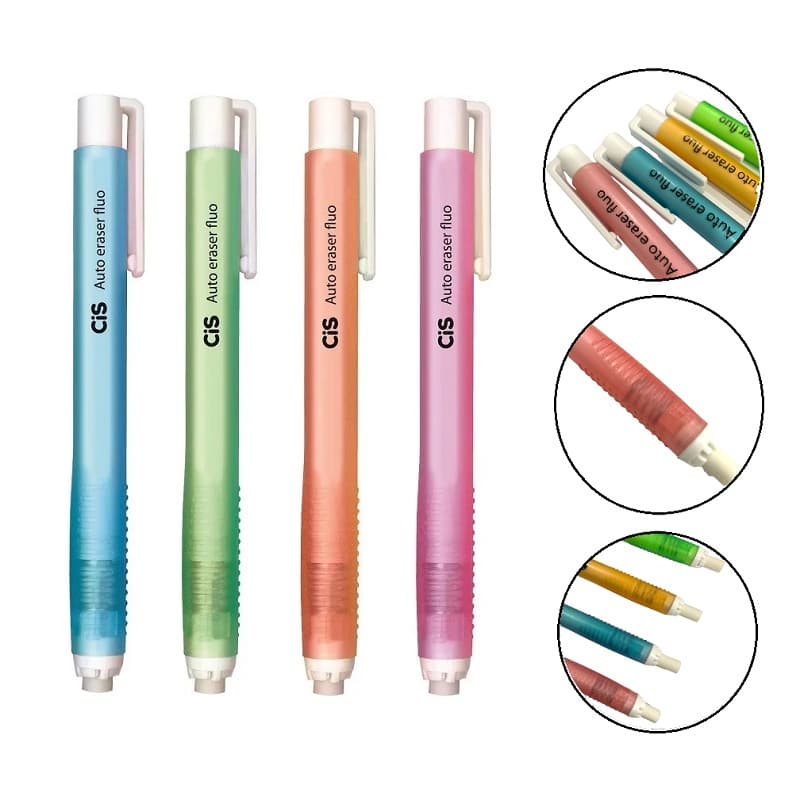 Caneta Borracha Auto Eraser Cis Neon Colors
