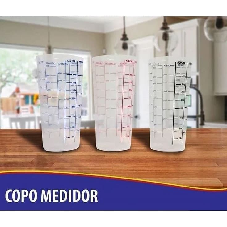 Copo Plástico Medidor Dosador Receitas Graduado 500 Ml Top