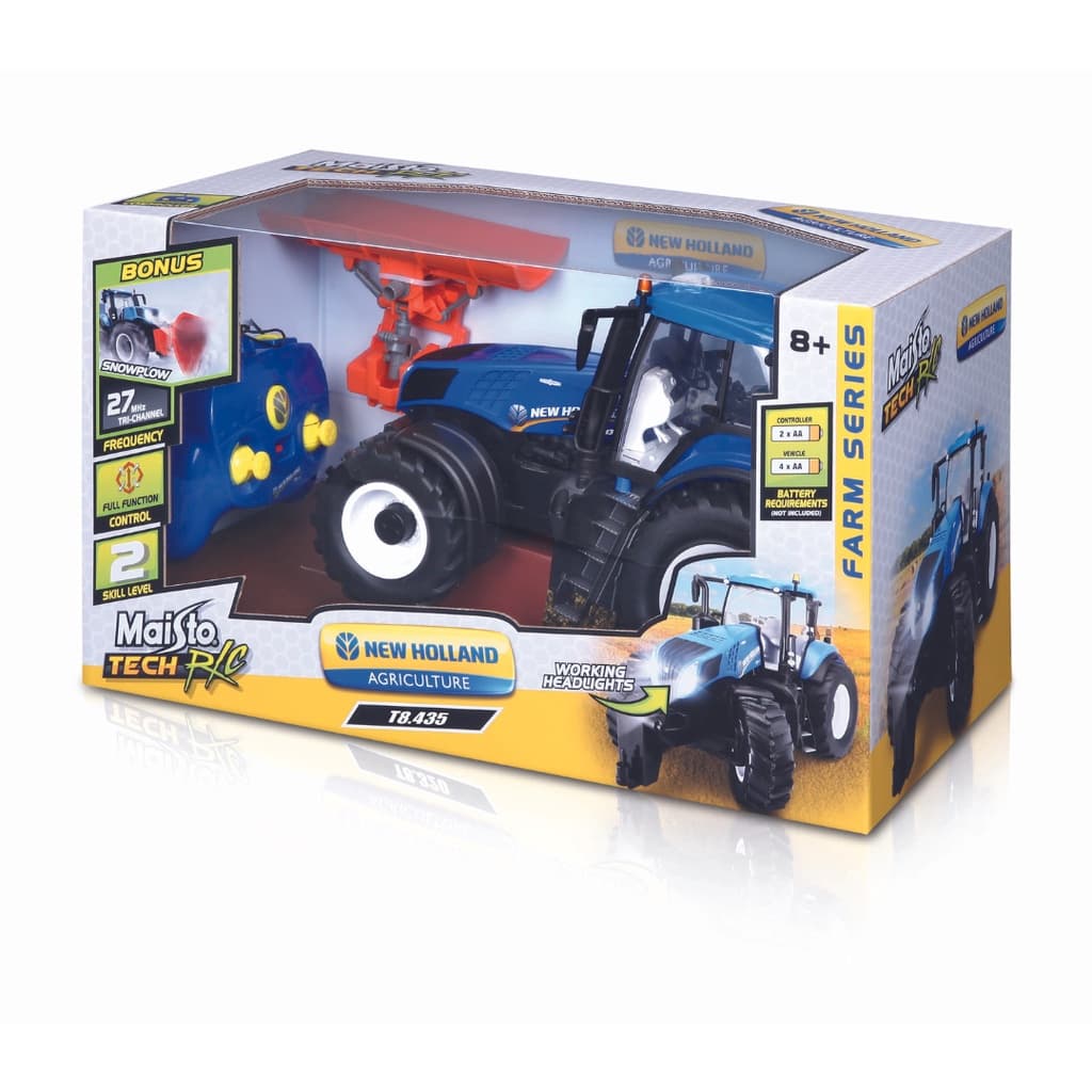 Trator de Controle remoto c/ arado de Neve-  New Holland