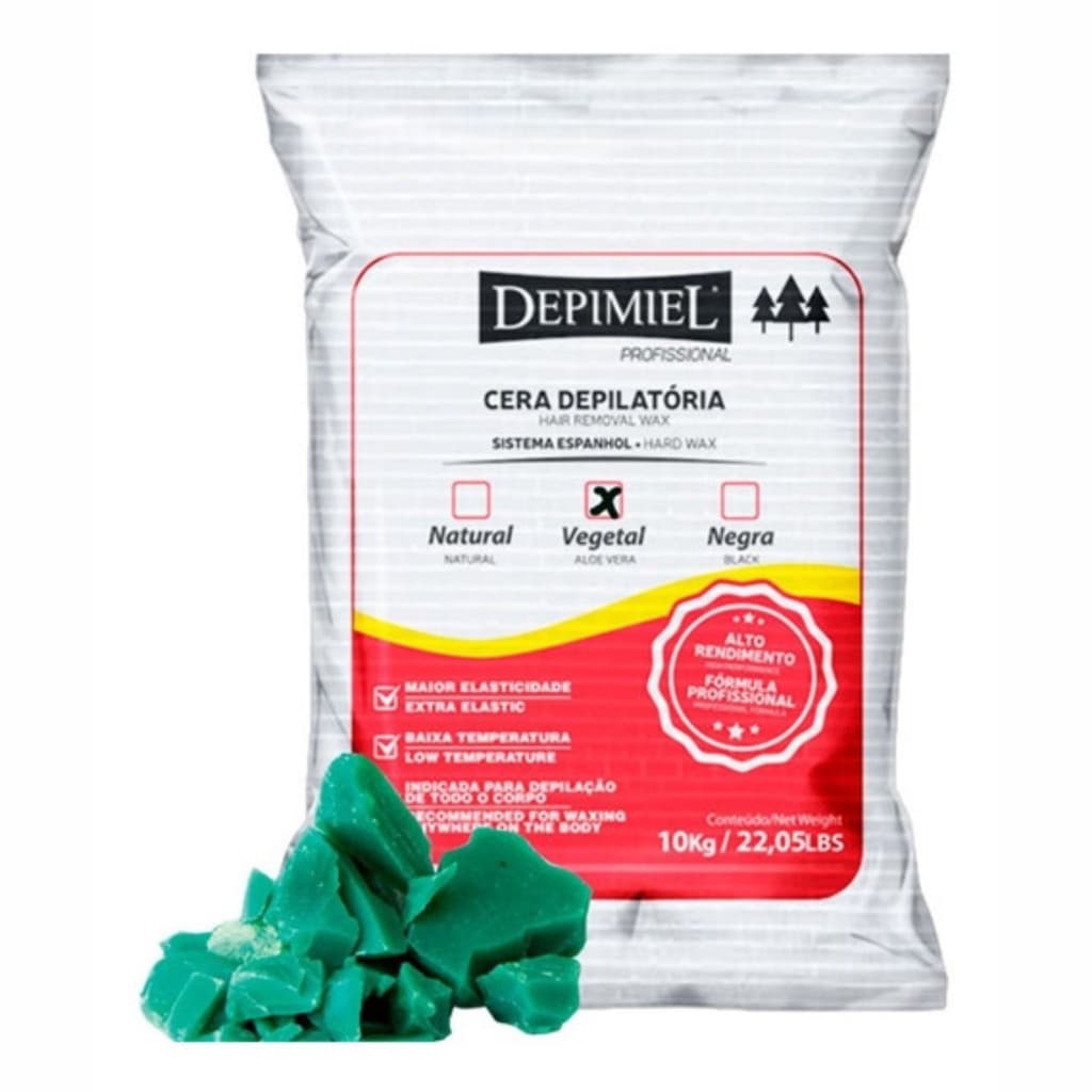 Cera Depilatória Vegetal Sistema Espanhol  com Aloe e Vera 10kg - Depimiel