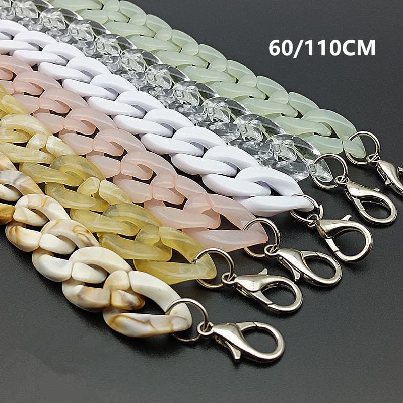 Bolsa Feminina Cadeia de resina acrílica mochila feminina Cinta de ombro Corrente removível DIY Alça de moda 60/110CM