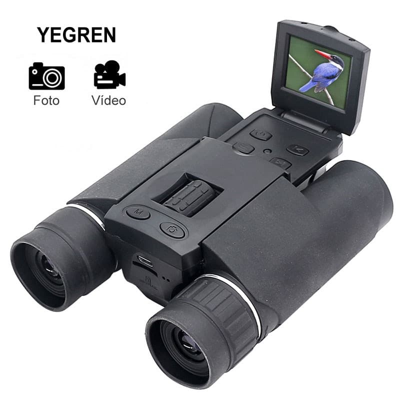 Câmera Digital Binóculo Lcd 2'' Hd 1080 Zoom 12x32 Mg- Fs608 YEGREN + Cartão de Memória