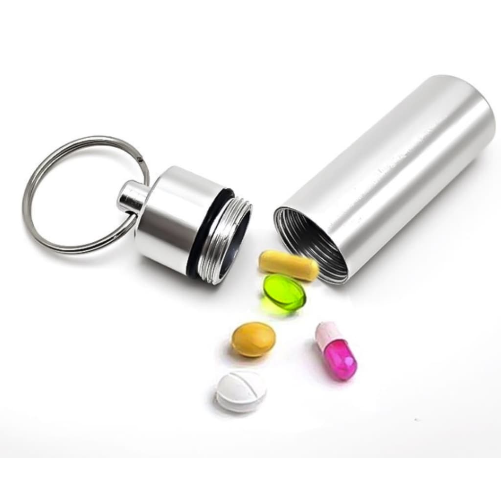 Chaveiro Porta comprimidos portátil a Prova d`água Pill Box