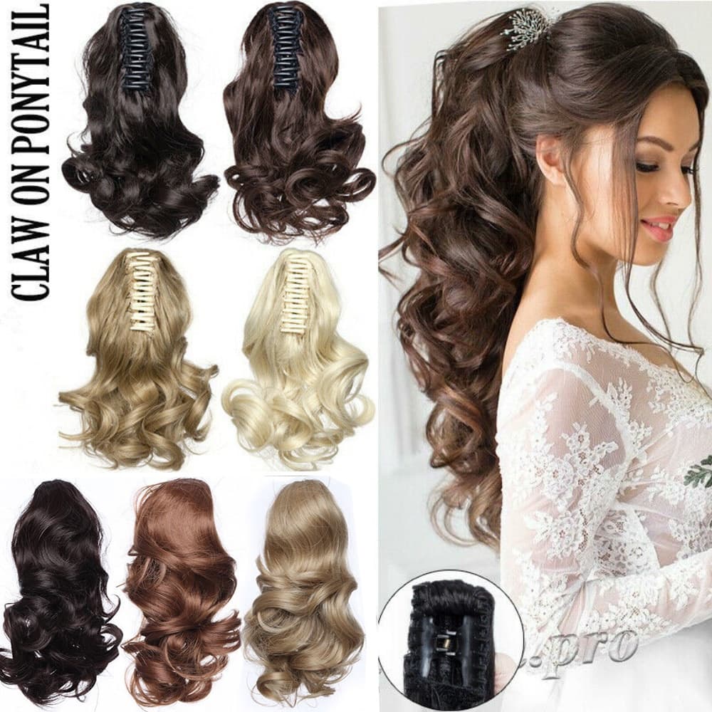 12 Polegadas Garra Longa Curly Claw Ponytail Clip Em Extensões De Cabelo Pony Tail Peça Para Mulheres