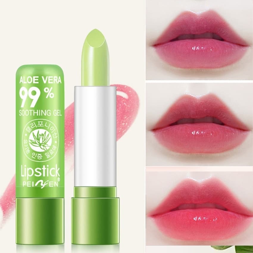 Mudança De Temperatura Baton Bálsamo Labial Cristal Batom Aloe Vera Color Vitality Girl Lip Beauty Care Maquiagem