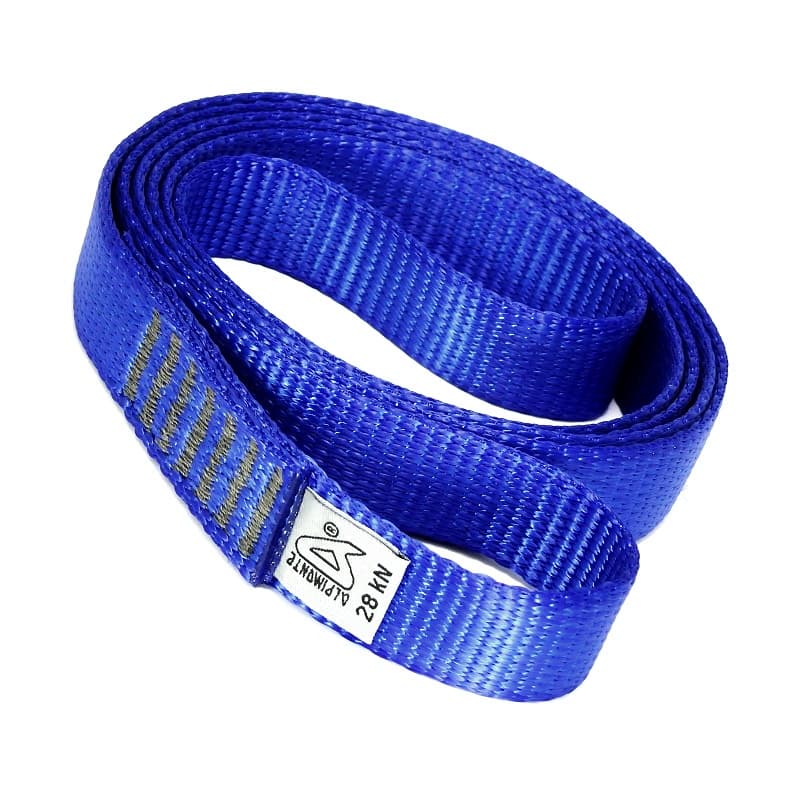 Anel de Fita Plana 30cm 25mm 28kN Azul Ancoragens Altura Rapel Alpimonte