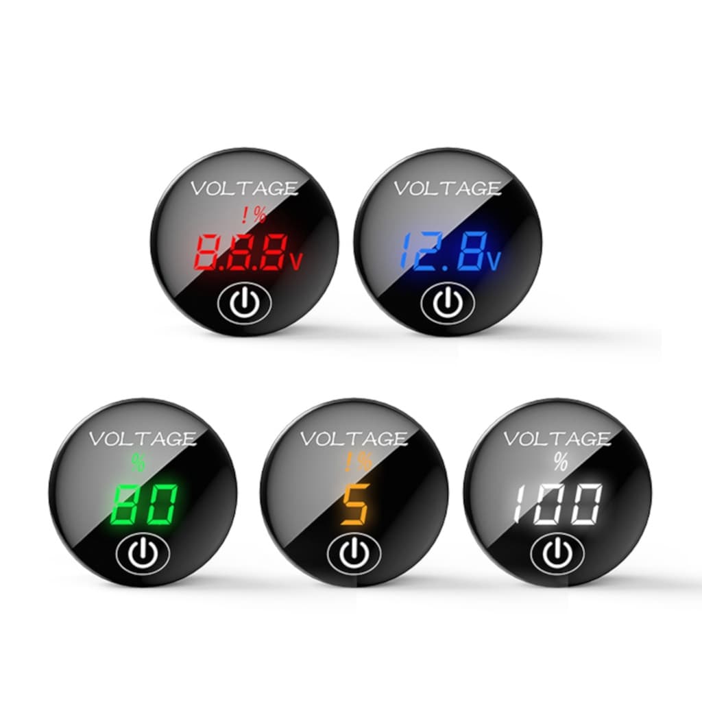 DC 5V-48V Voltímetro LED Para Carro Motocicleta Capacidade Da Bateria Display Digital Painel Do Medidor De Tensão Com Interruptor De Toque ON OFF