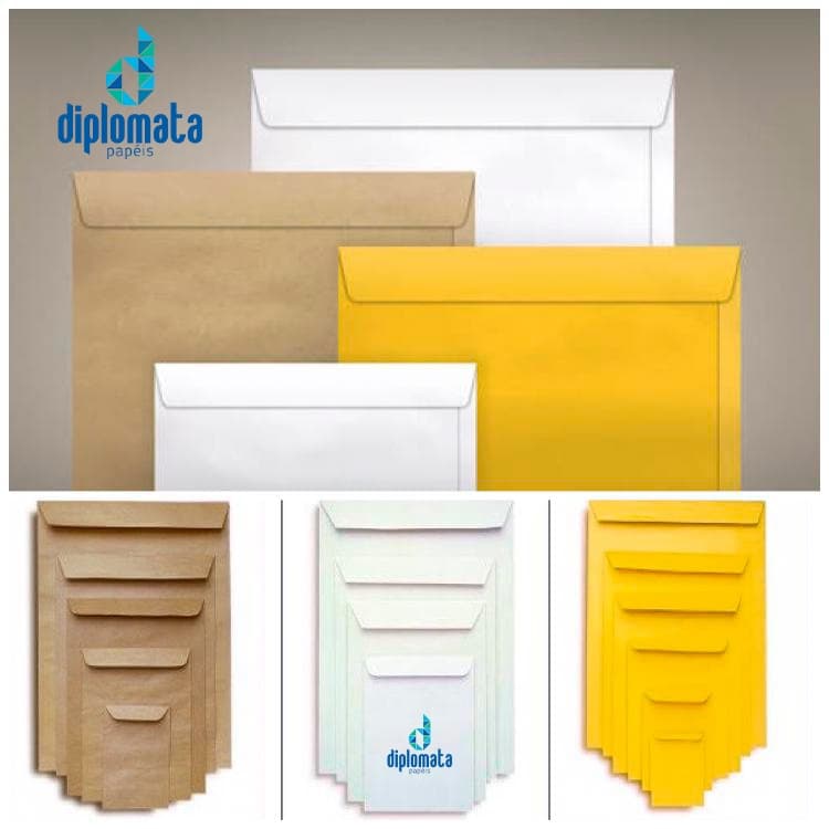 Envelope Saco Branco, Kraft, Ouro, Pardo - para Documento Dízimo Currículo A4 Meio Ofício