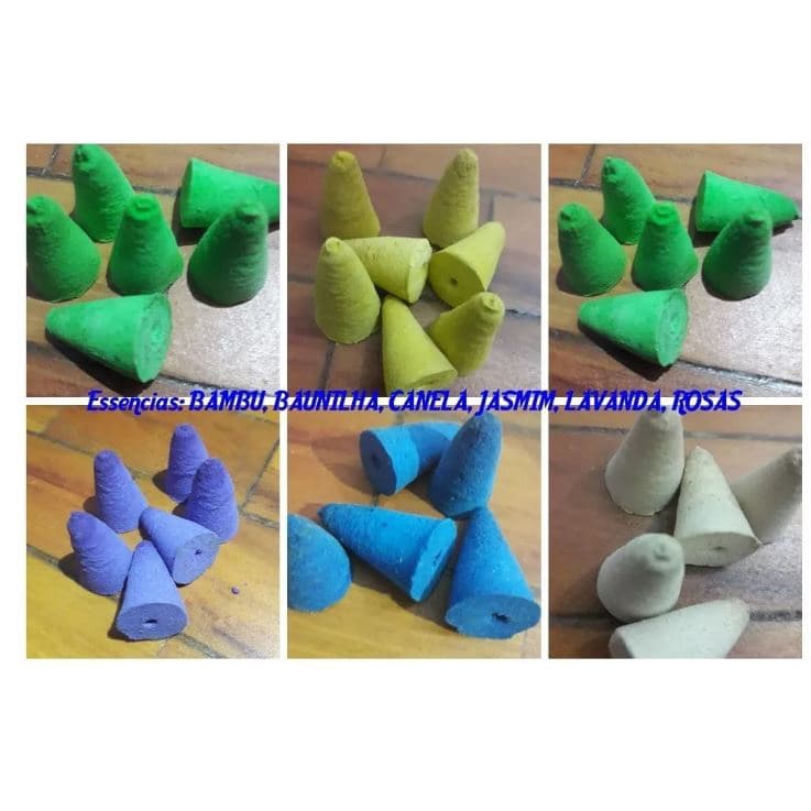 Incenso Cone Cascata Backflow Artesanal Pacote Com 12 Cones