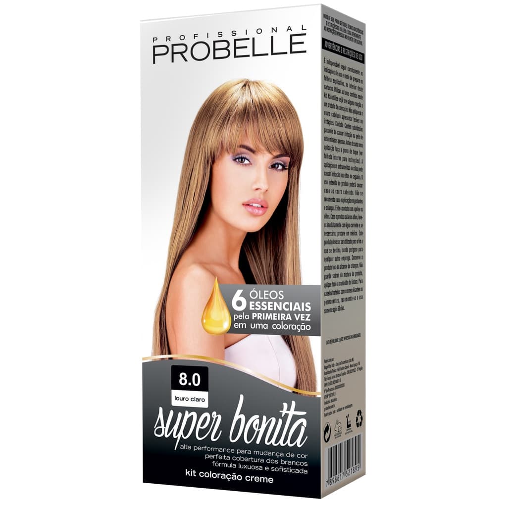 Coloração Super Bonita 8.0 - Louro Claro Probelle PROMOÇÃO
