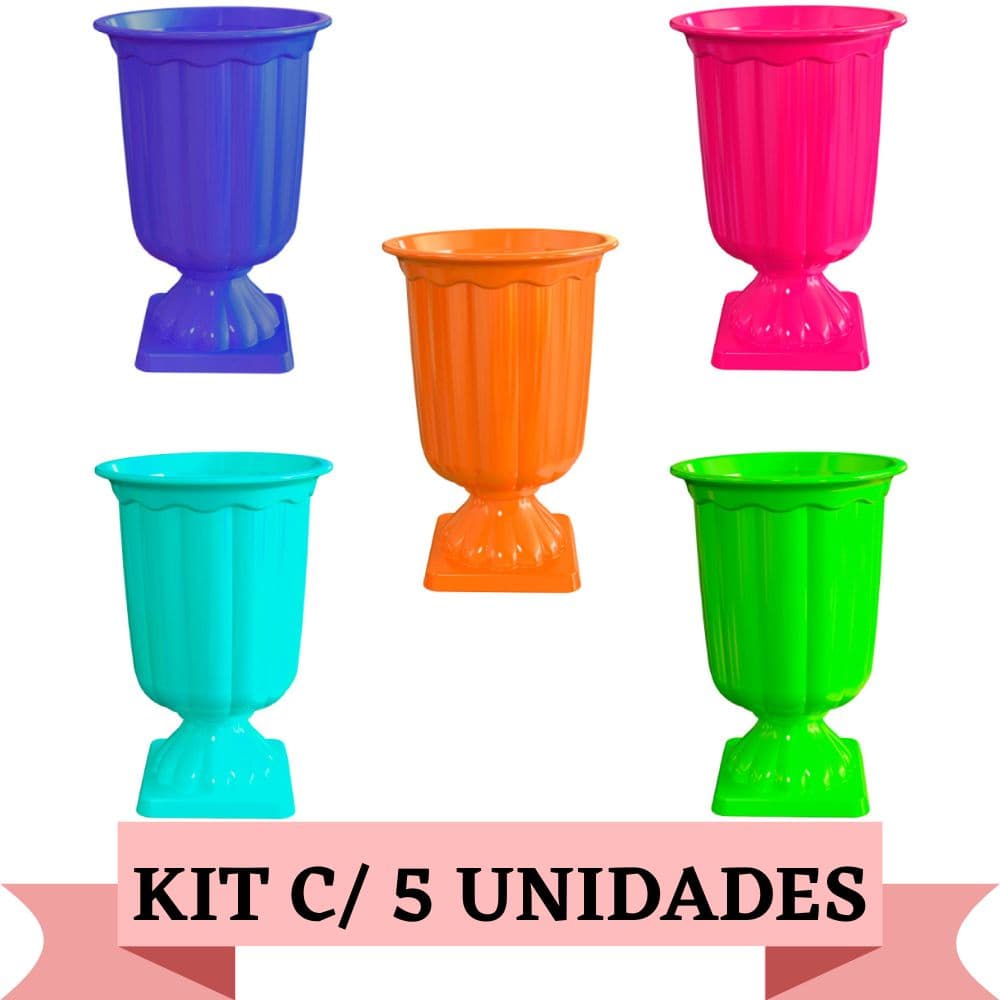 Kit Com 5 Unidades Vaso Grego Várias Cores