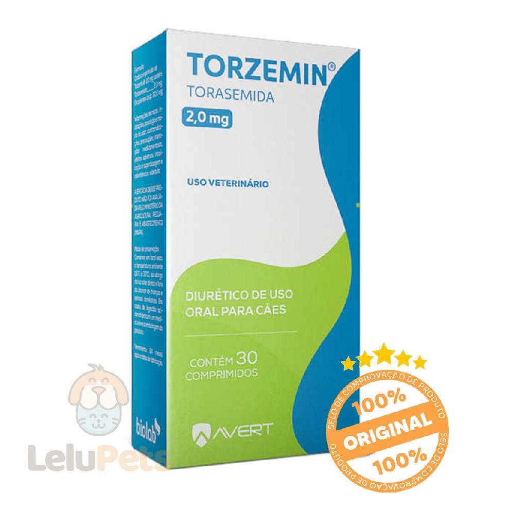 Torzemin 2mg Avert 30 Comp Diurético para Cachorro